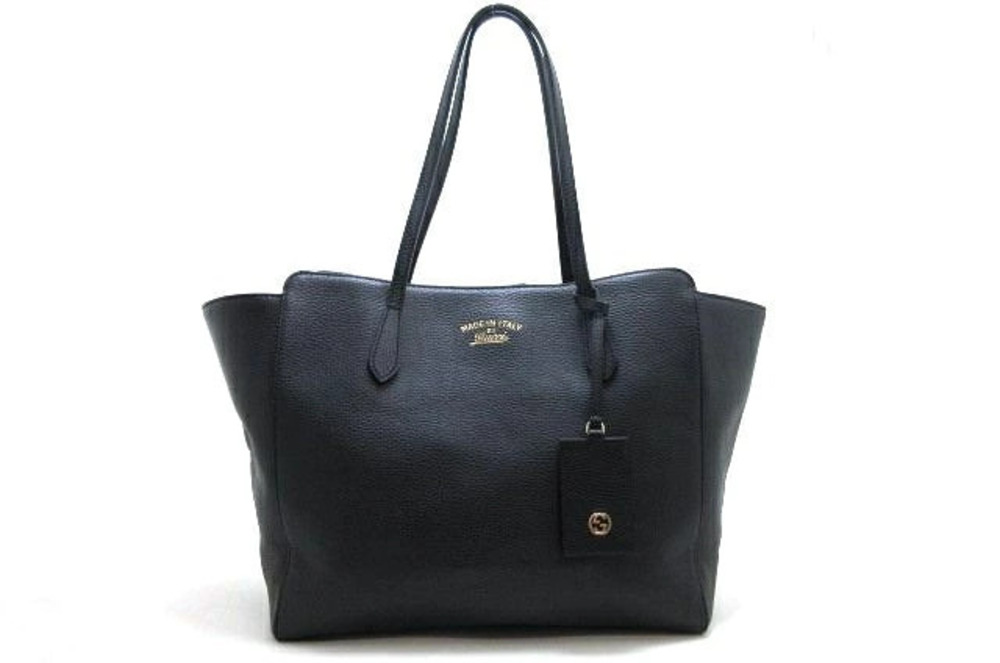 Gucci Swing Tote Bag Calf Leather Black